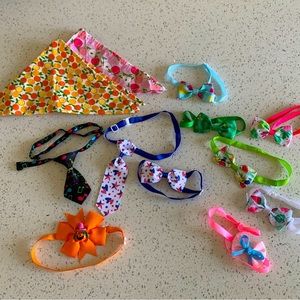 CUTE Pup Dog BOWTIES! 12 POOCH Neckerchiefs, Bows,DressUp Collars - small-medium